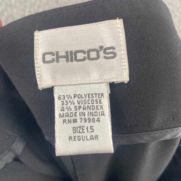 Chicos Pants Womens 1.5 US 10 Black Straight Leg Trouser Stretch Office Career - Picture 5 of 11